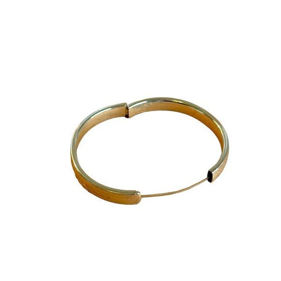 Vintage Etched Floral Silver Tone Bangle Bracelet - Picture 6 of 7